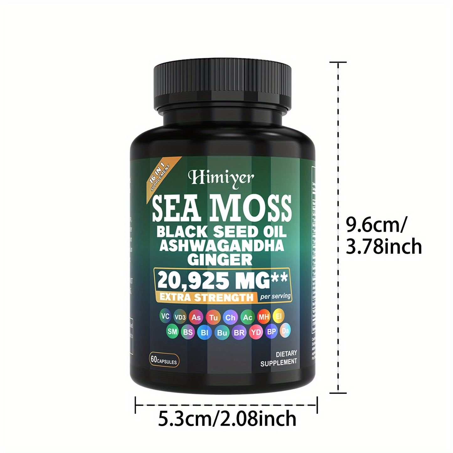 Sea Moss Capsules with Black Seed Oil, Ashwagandha & Turmeric