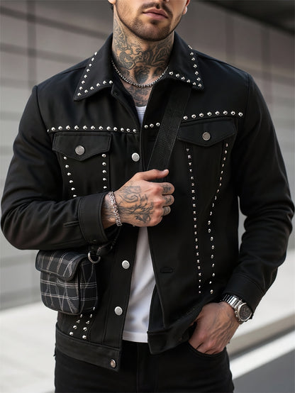 1pc Men Casual Versatile Academy Style Jacket | Rhinestones