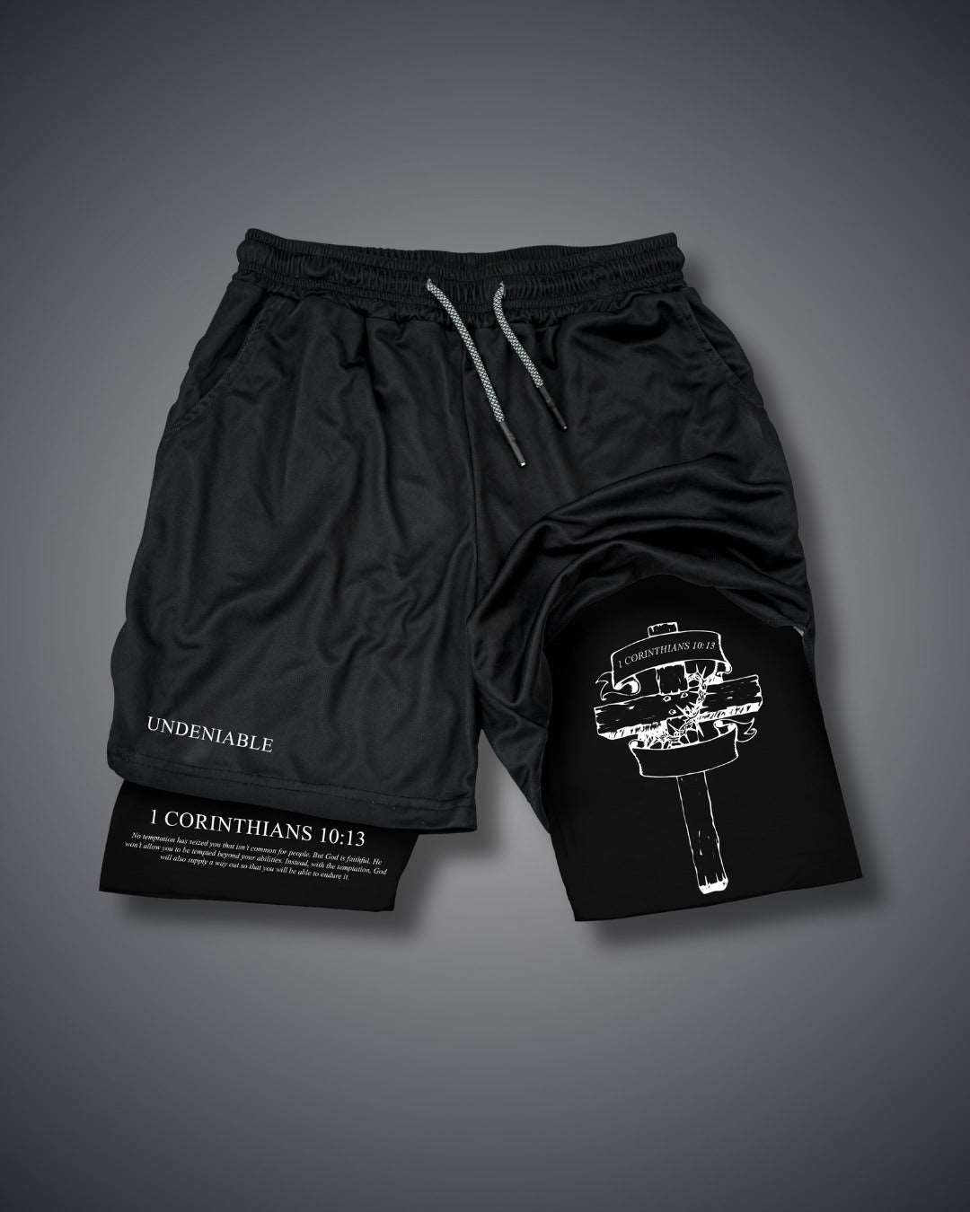 1 Corinthians 10:13 Cross Performance Shorts - Healthier Me Beauty, LLC