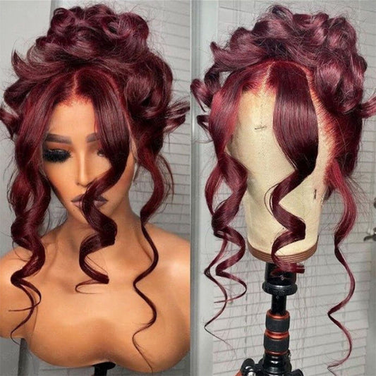 99J Hair Color Burgundy Wig Body Wave 13x4 Lace Front Wig Glueless Human Hair Wigs