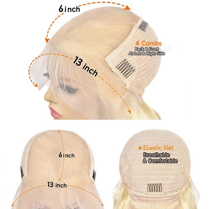 $189.99=18" Highlight Ombre Gloden Blonde Brown Straight 13x4 Lace Front Wig Flash Deal