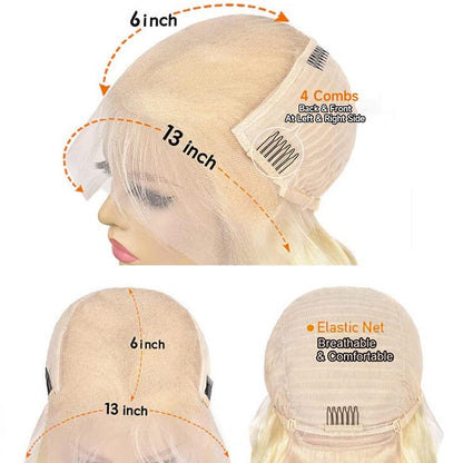 $189.99=18" Highlight Ombre Gloden Blonde Brown Straight 13x4 Lace Front Wig Flash Deal