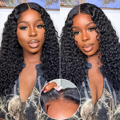 Curly Glueless Pre Cut 5x6 Crystal Lace Wig Preplucked Human Hair Wigs