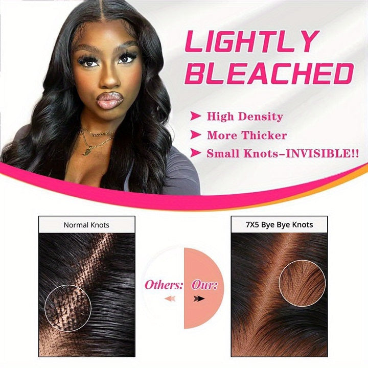 Body Wave Pre-everything 7x5 Lace Wig Human Hair Beginner Wig Pre-Cut Lace