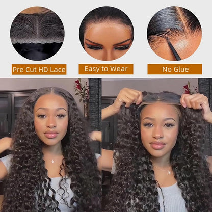 Pre Plucked Pre Cut 7x5 Pre-everything Curly Wigs Human Hair Upgraded Glueless Wig