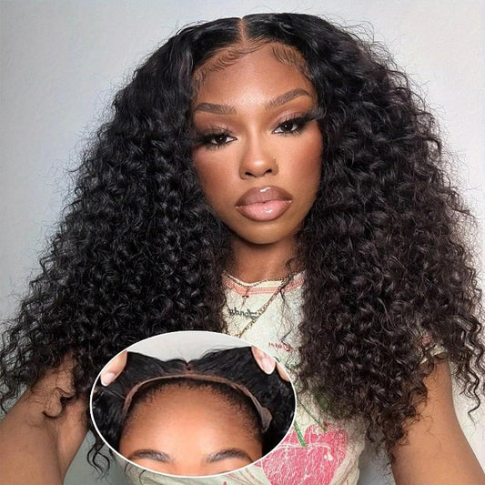 Pre Plucked Pre Cut 7x5 Pre-everything Curly Wigs Human Hair Upgraded Glueless Wig