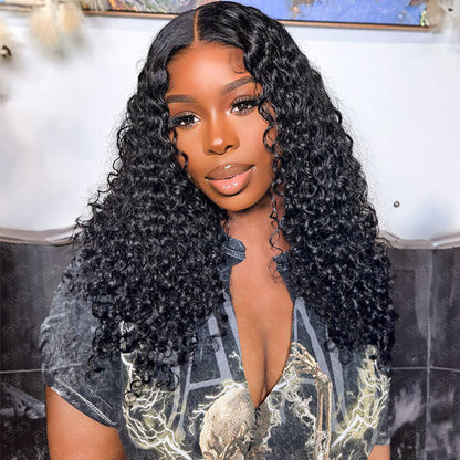 Curly Glueless Pre Cut 5x6 Crystal Lace Wig Preplucked Human Hair Wigs