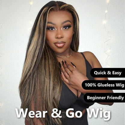 Pre Cut 5x6 Lace Balayage Honey Straight 9x6 Parting Max Lace Wig Glueless Wig