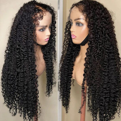 4C Hairline Glueless Curly 13x4 Human Hair Lace Wig With Curly Edges Baby Hair