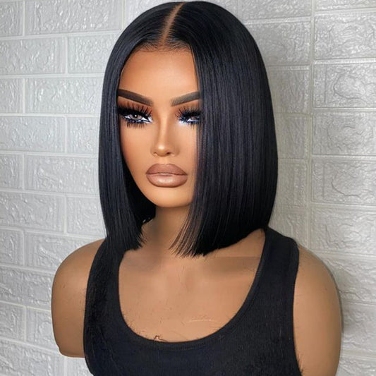 Flash Deal $79.99 Glueless Straight Blunt Cut 13x4 Bob Lace Wig