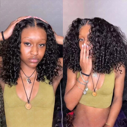 Sprial Curl 7x5 Pre Everything Bob Wig Pre Cut Lace Glueless Human Hair Wig