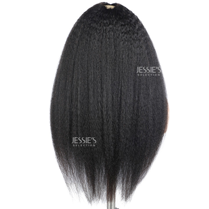 V Part Wig Kinky Straight Glueless Human Hair Wig Without Leave Out Full Machinemade