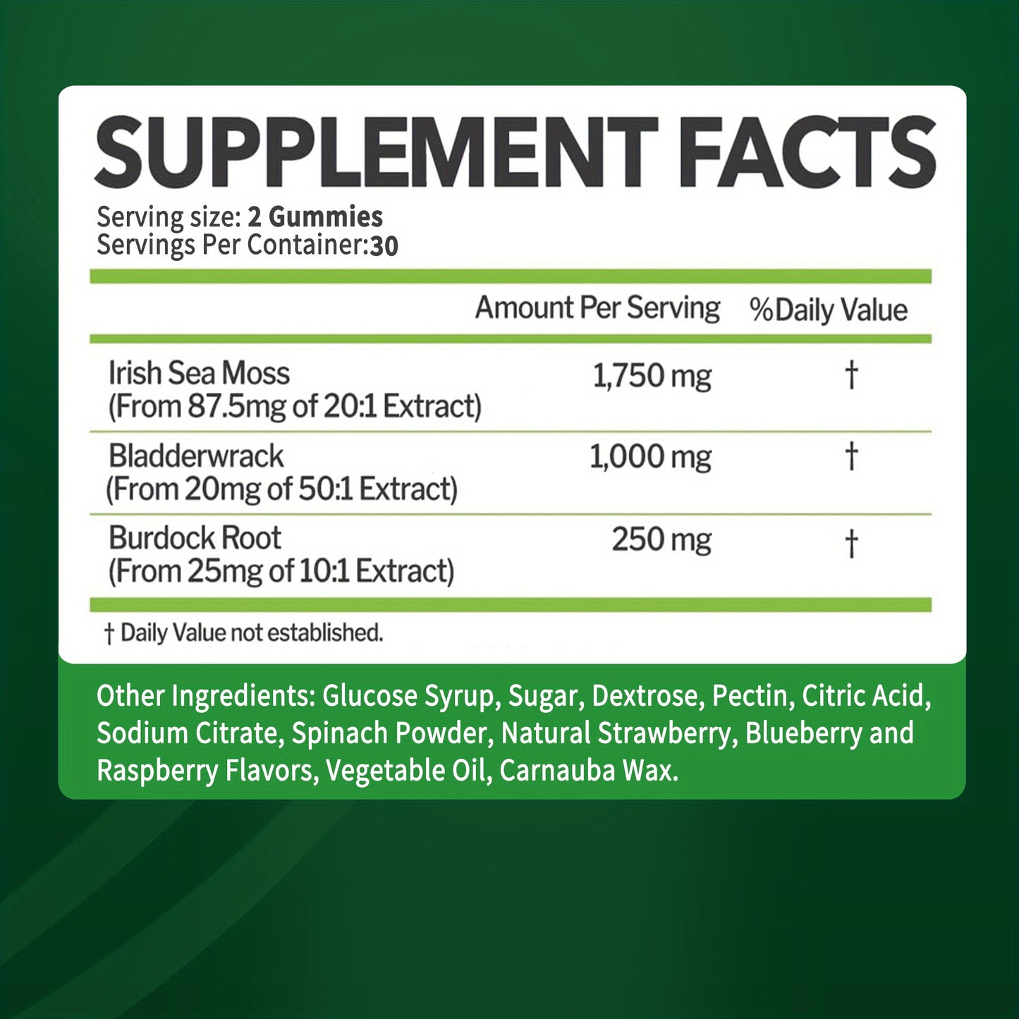 Seamoss Gummies - with Bladderwrack, Burdock Root