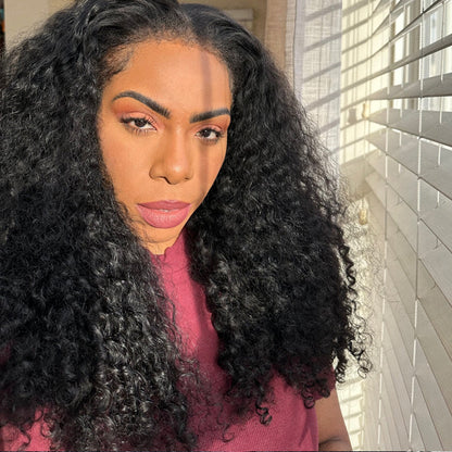 4C Hairline Glueless Curly 13x4 Human Hair Lace Wig With Curly Edges Baby Hair