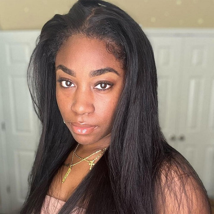 Flash Deal $159.99 20" 4C Edge Straight 13x4 Lace Frontal Human Hair Wig