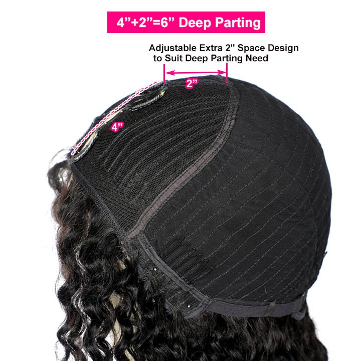 Thin V Part Wig Kinky Straight Bob Human Hair Wigs Without Leave Out