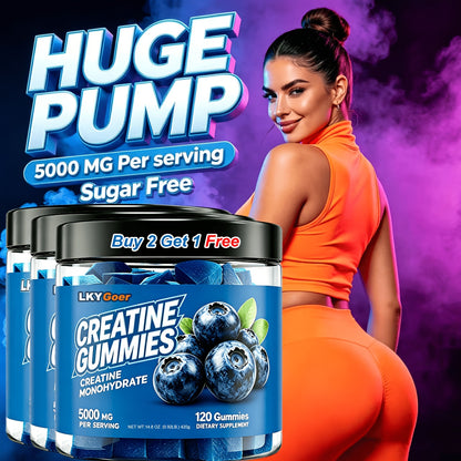 Creatine Monohydrate Gummies Women, Sugar Free, 5000Mg
