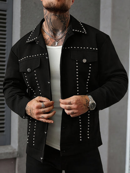 1pc Men Casual Versatile Academy Style Jacket | Rhinestones