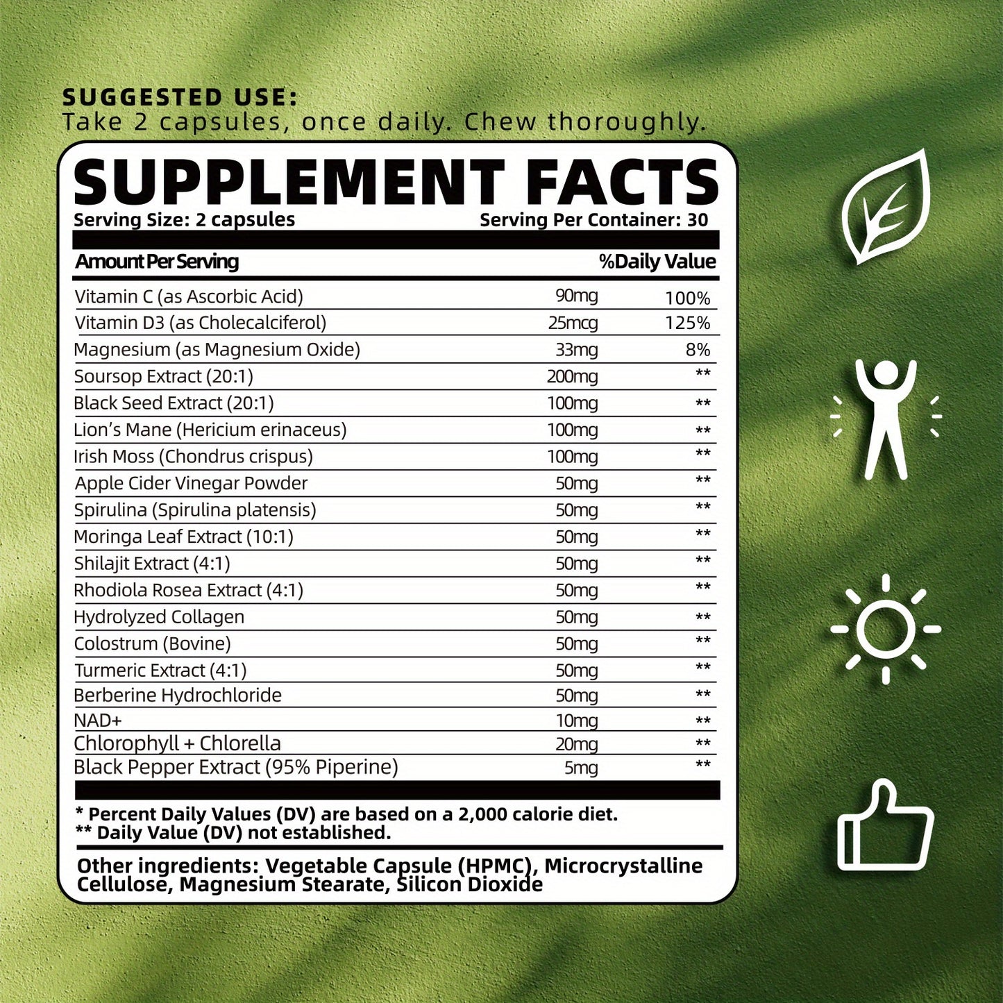 Soursop Graviola Capsules  60 CAPSULES  for Men and Women