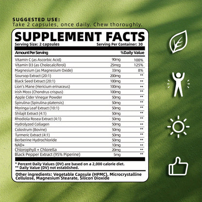 Soursop Graviola Capsules  60 CAPSULES  for Men and Women