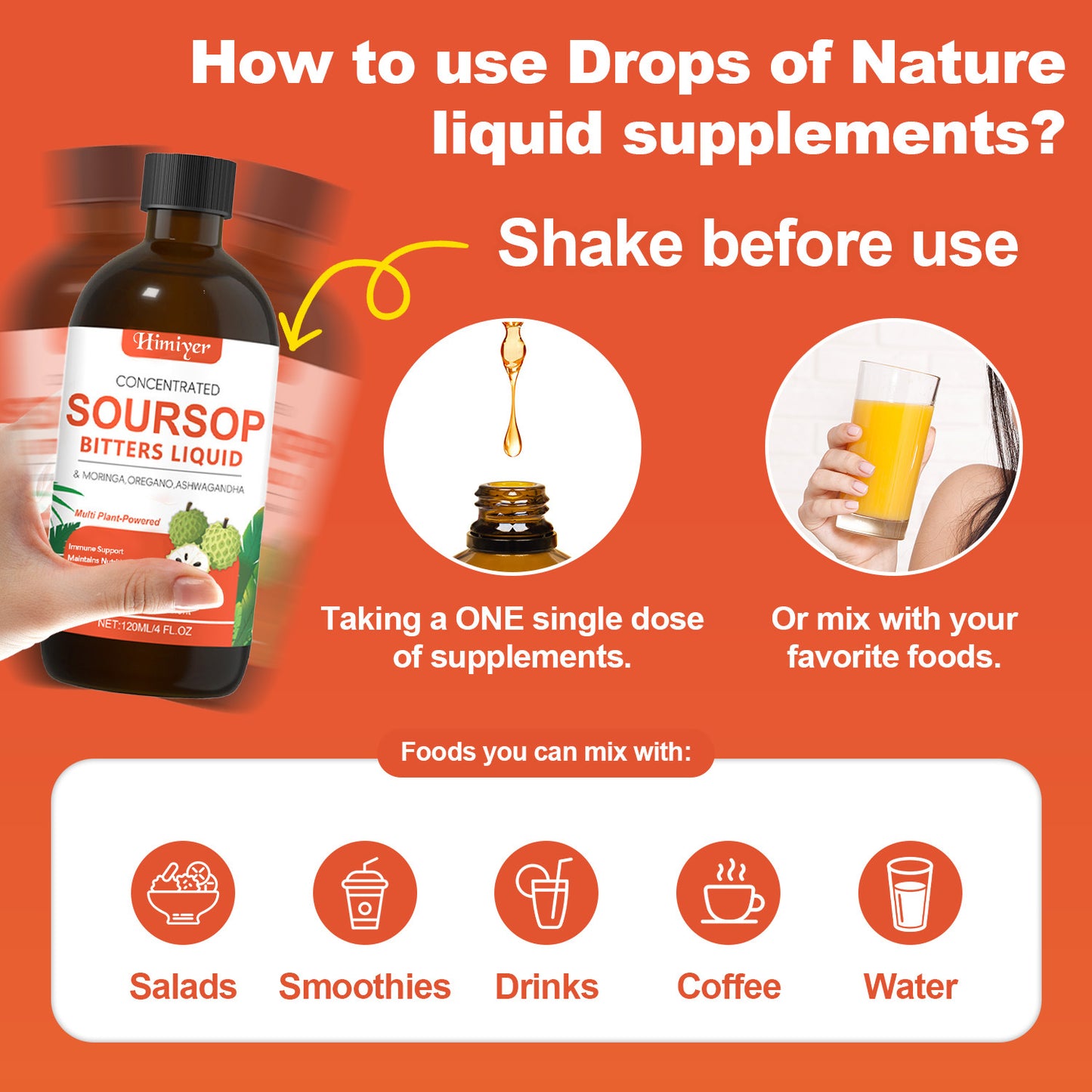 Soursop Bitters Liquid - Herbal Supplement for Gut Health - Healthier Me Beauty, LLC