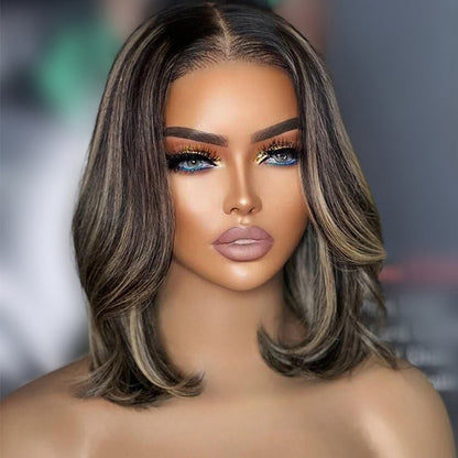 Highlight Ombre Honey Glueless Wavy 13x5 Pre Everything Bob Wig Human Hair
