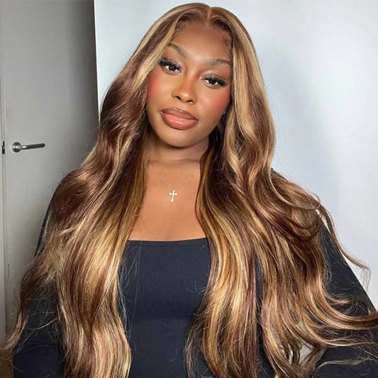 Flash Deal $149.99 14" Highlight TP4/27 Body Wave 13x4 Lace Front Wig