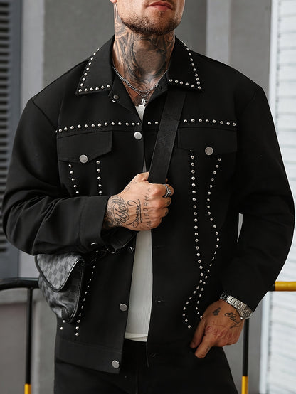 1pc Men Casual Versatile Academy Style Jacket | Rhinestones