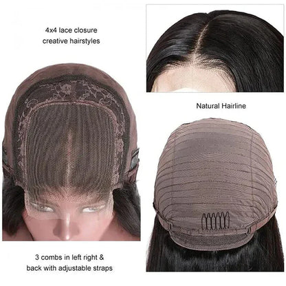 Flash Deal $99.99 14" 4C Edge Crystal Lace Glueless Curly 4x4 Lace Wig