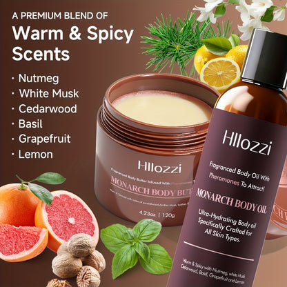 MONARCH Body Oil And Body Butter Set - A Duo for Moisturizing