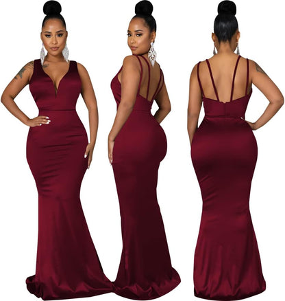 JTNFairy Women&#39;s Sexy Ruffle Sleeveless One Shoulder Bodycon Dresses Classy Pencil Curvy Party Evening Long Formal Dress