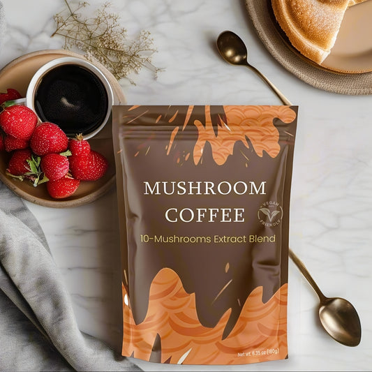 Instant Mushroom Coffee with Turkey Tail and Tremella Extracts - Energize and Hydrate | 6.35 oz|