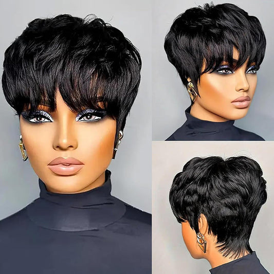 Short Bob Wig Human Hair Pixie Cut Wigs For Women Straight Wigs Human Hair Glueless Wig Flash Deal