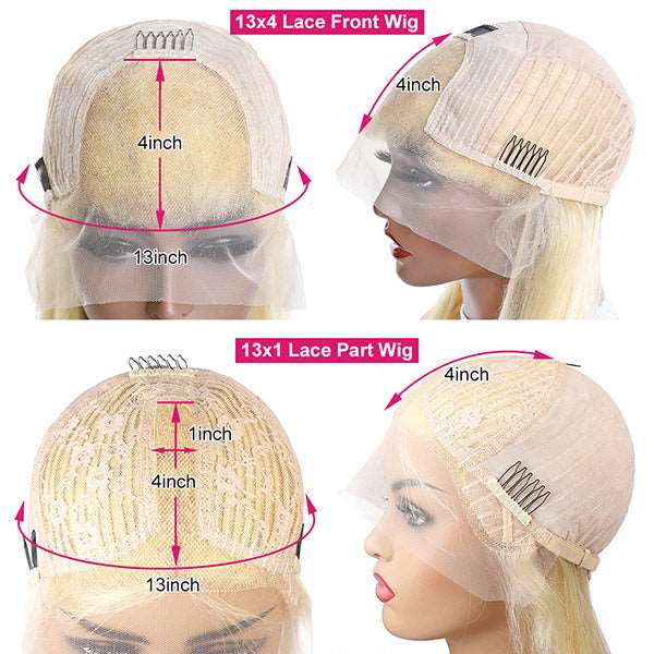 613 Blonde Bob Wigs Straight Hair T Part Bob Lace Wigs - Healthier Me Beauty, LLC