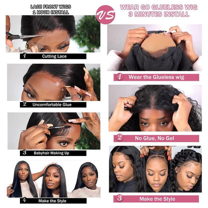 Water Wave Pre Cut 13x4 Lace Frontal Wig Glueless Crystal HD Lace Human Hair Wigs