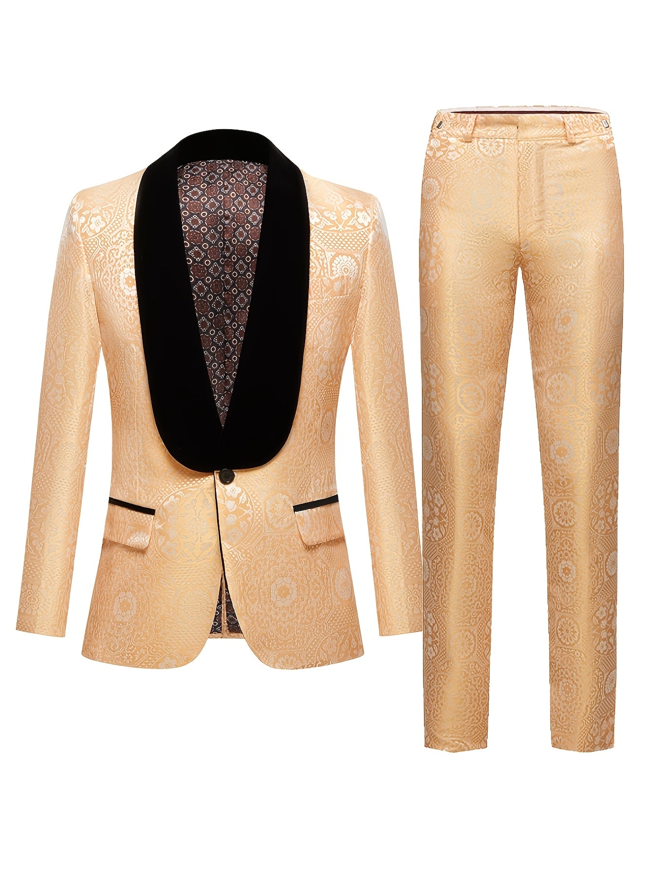 Men'S Tailored Suit Set, Slim Fit, 2pcs