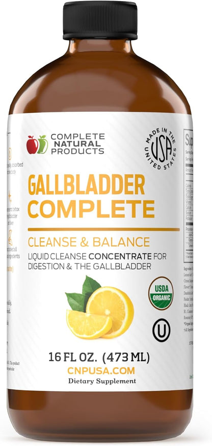 Gallbladder Complete 8oz - Natural Organic Liquid Gallstones Cleanse, Support, &amp; Sludge Formula Supplement