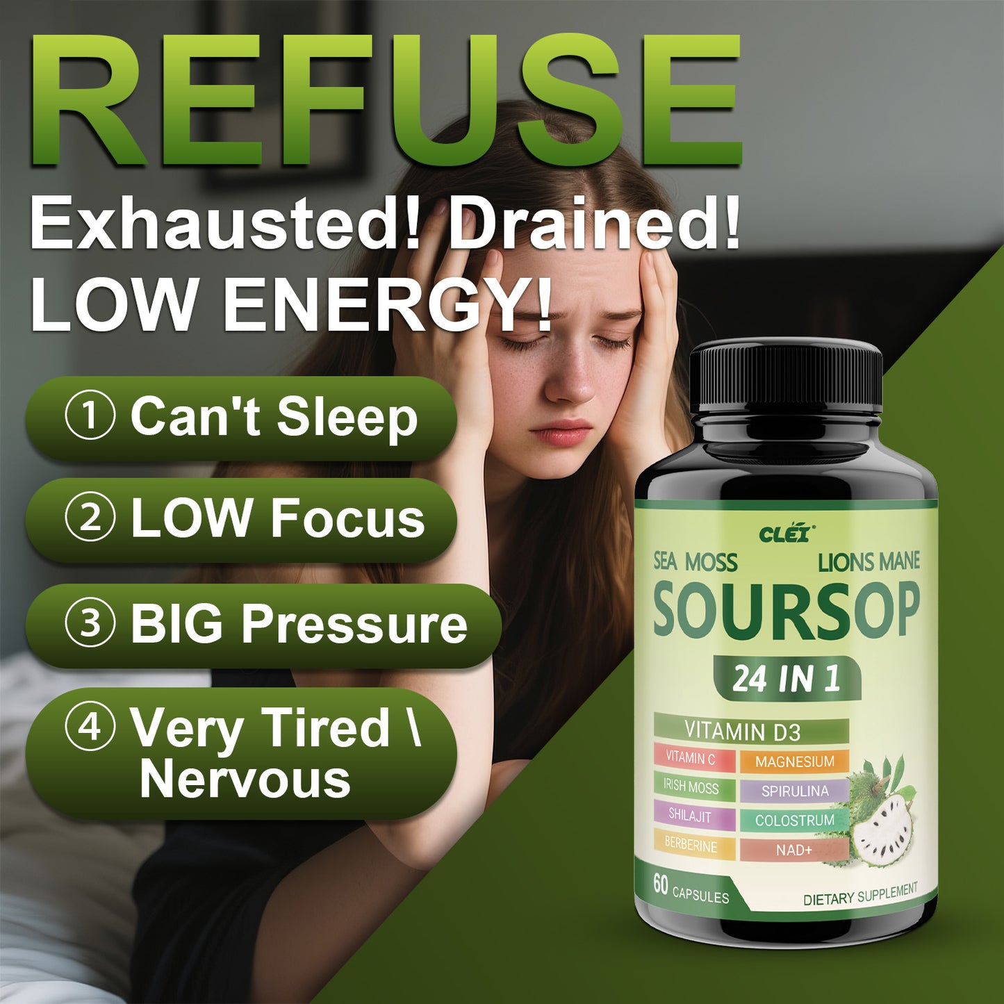 Soursop Graviola Capsules  60 CAPSULES  for Men and Women