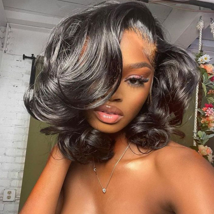 Loose Wavy 13x5 Pre-everything Short Bob Wig Pre-cut Lace Human Hair