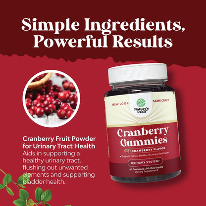 Bundle of Natural Cranberry Gummies - Zinc Gummies for Adults