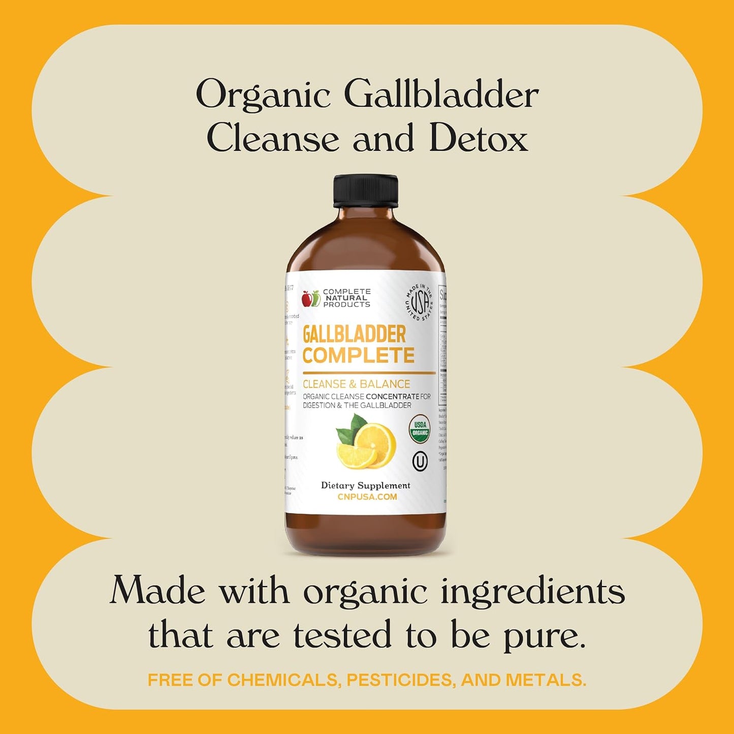 Gallbladder Complete 8oz - Natural Organic Liquid Gallstones Cleanse, Support, &amp; Sludge Formula Supplement