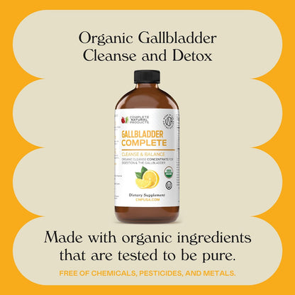 Gallbladder Complete 8oz - Natural Organic Liquid Gallstones Cleanse, Support, &amp; Sludge Formula Supplement