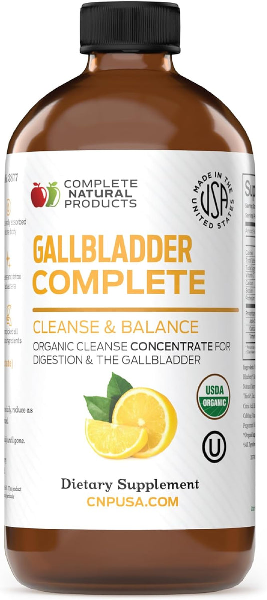 Gallbladder Complete 8oz - Natural Organic Liquid Gallstones Cleanse, Support, &amp; Sludge Formula Supplement