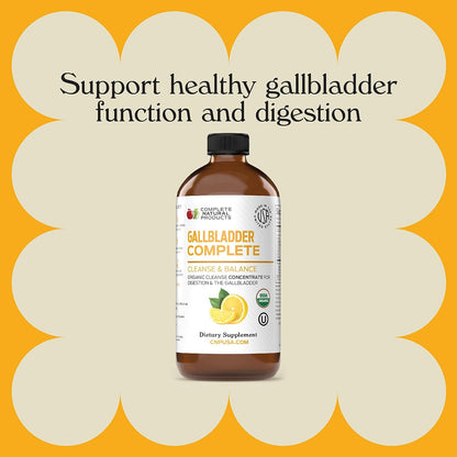 Gallbladder Complete 8oz - Natural Organic Liquid Gallstones Cleanse, Support, &amp; Sludge Formula Supplement