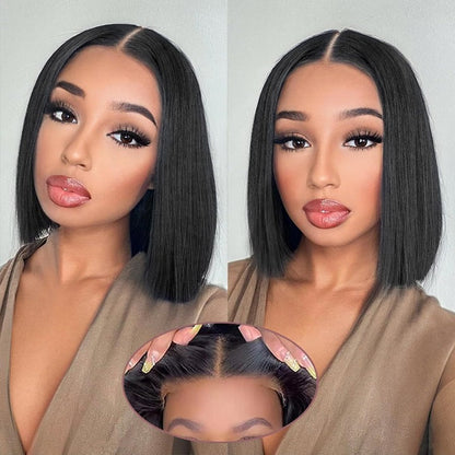 Wear&Go Glueless Pre Cut Lace Straight 5x6 Crystal Lace Bob Human Hair Wig