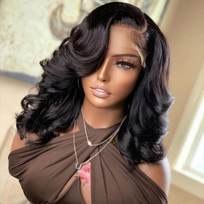 5X5 Shoulder Length HD Lace Wavy Bob Closure Wig 13x4 Lace Front Human Hair Wigs