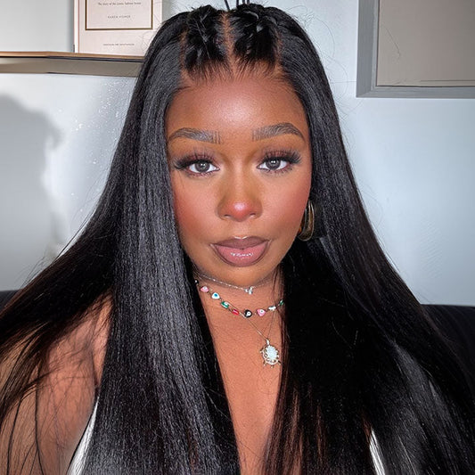 6x5 & 13x5 Pre-Cut Lace Kinky Straight Pre-Everything Wig Do Braids By Yourself Glueless Wig