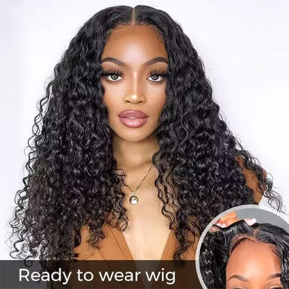 7x5 Pre Everything Glueless Water Wave Wigs Pre Cut 13x5 Lace Human Hair Wigs