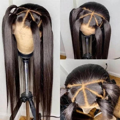 Flash Deal $179.99 18" Straight Full Lace Wig Can Do Bun/High Ponytail/Braids