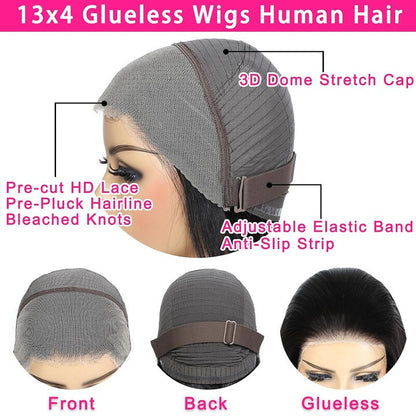 Pre Cut 9x6 Parting Max Lace Glueless Body Wave 13x4 Lace Front Human Hair Wigs